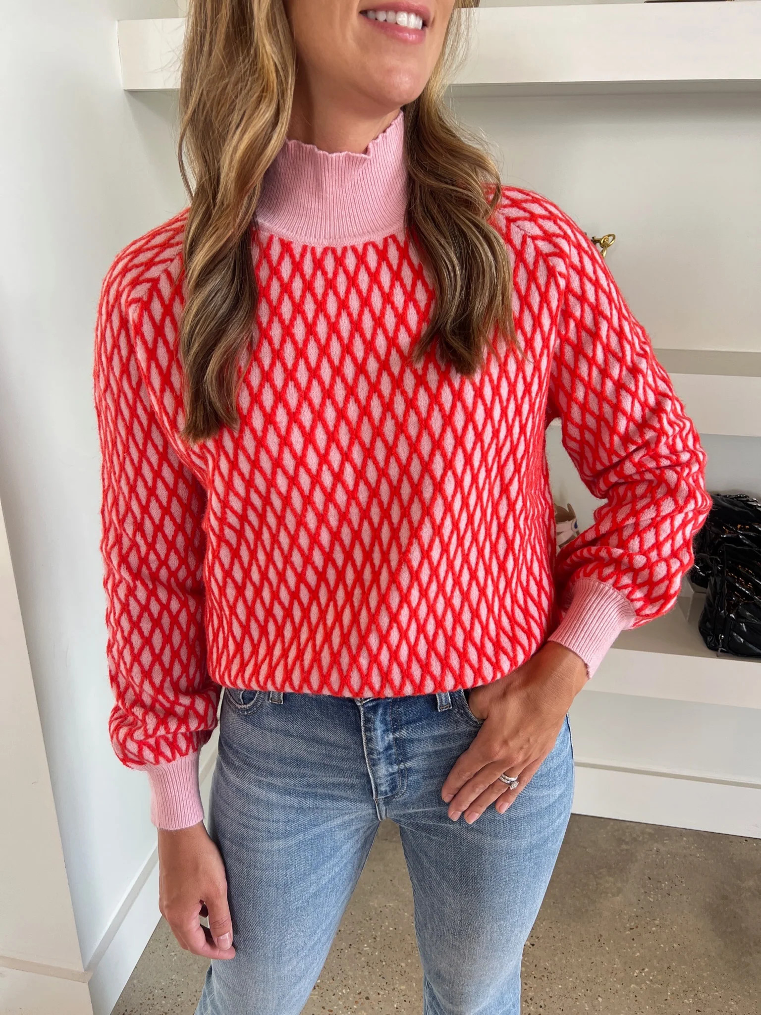 Pink And Orange Pilot Sweater | Amor lafayette