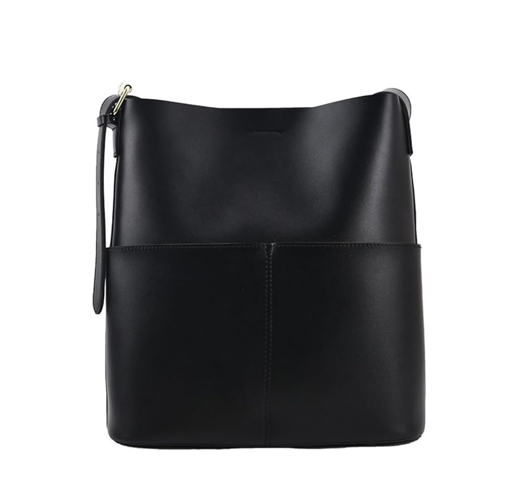 Ember & Gia Classic Leather Bucket Bag - Timeless Design with Adjustable Strap and Roomy Interior... | Amazon (US)
