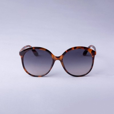 Women's Oversized Round Tortoise Shell Sunglasses - A New Day™ Brown: UV Protection, Recycled Plastic Frame | Target