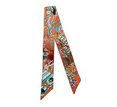 JERLA 100% Mulberry silk Scarf Head Hair Ribbon Handbag Handle wrap Tie Bundle Scarf Neckerchief ... | Amazon (US)