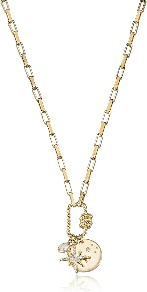 Ettika Long Necklaces for Women. Charmed For Sure Pendant Necklace. 18k Gold Plated Necklace. Tre... | Amazon (US)