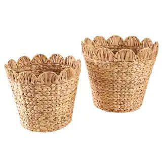 Scalloped Wicker Storage Baskets (Set of 2) | The Home Depot