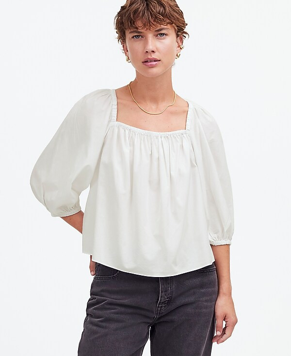 Puff-Sleeve Babydoll Top | Madewell