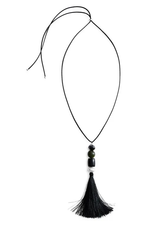 MANGO Fringe Bead Necklace in Silver at Nordstrom | Nordstrom