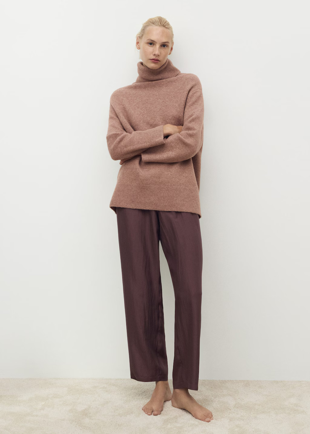 Turtleneck knit sweater medium brown - Woman - L - MANGO | Mango (US/MX/AU)