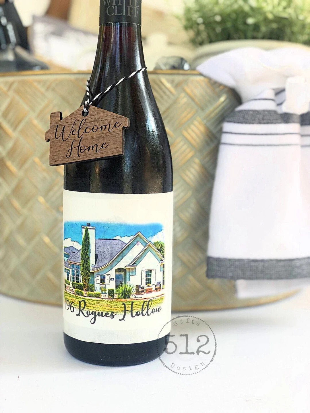 Housewarming Wine Label Custom Wine Label House Photo Wine - Etsy | Etsy (US)