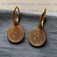 Shining Mirrorball Earrings - Reversible Engraved Circle Mini Hoop Earrings, Unique Gifft For Mom, College Graduation Gift For Her | Etsy (US)