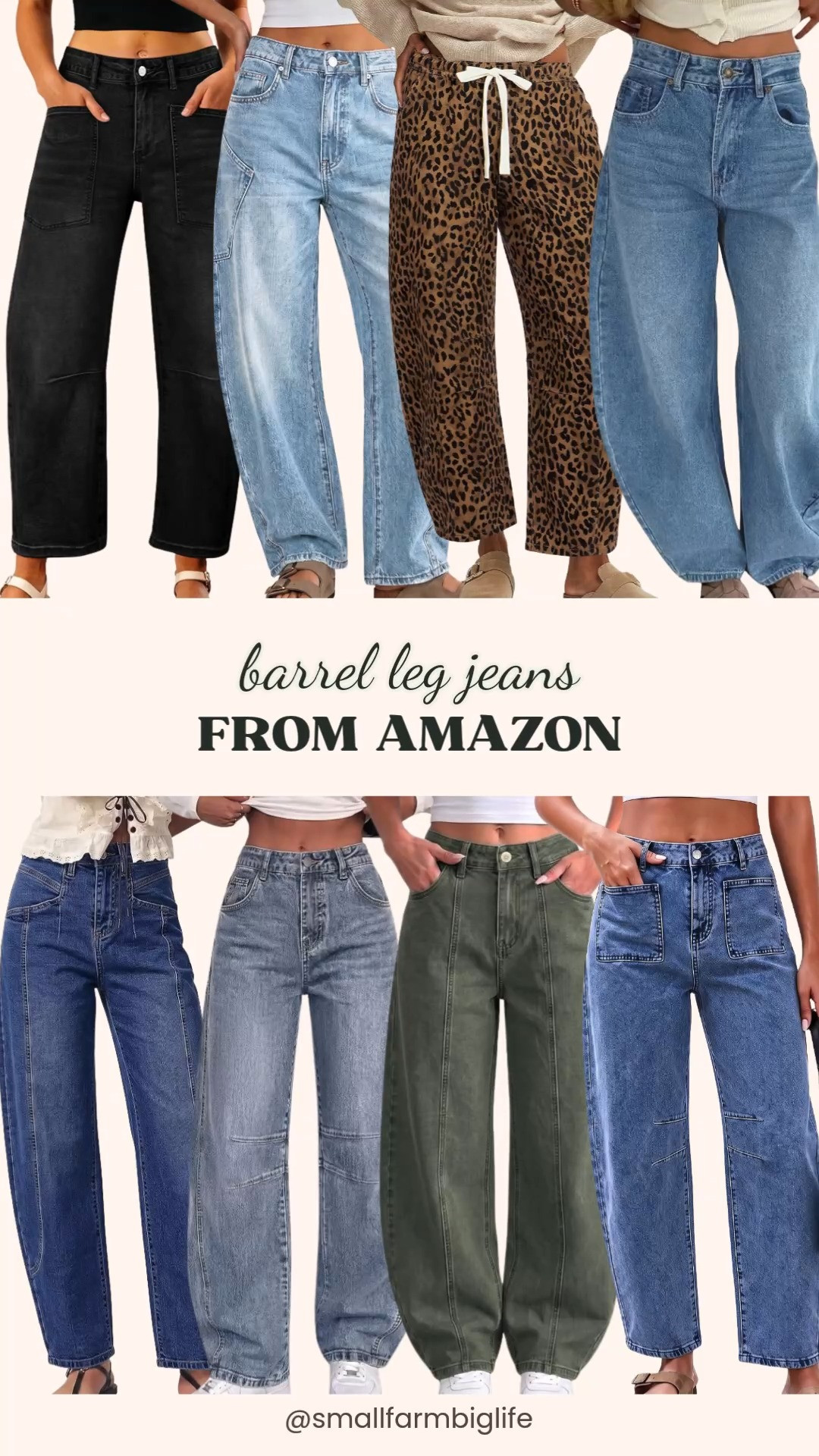 Barrel leg jeans are one of the biggest denim trends this fall, and this Amazon lineup has such a great range of washes and details.

The light blue Baggy Barrel Jeans and the midnight blue and darkness blue GRAPENT and luvamia Barrel Jeans all have that trendy, curved silhouette perfect for autumn outfits, and the darkness blue luvamia pair adds a fun western touch with a tapered hem, great for a country concert outfit.

The myosotis PRETTYGARDEN Barrel Baggy Jeans and the blue Tankaneo Barrel Jeans both have a soft, washed feel that works for everyday wear or a casual office day, and the black EVALESS Barrel Jeans and the olive green Sidefeel Barrel Jeans are both easy, relaxed fit options with front seam detailing.

Rounding things out, the brown cheetah GRAPENT Barrel Jeans add a fun, leopard print statement to the trend, perfect for a date night outfit or just adding some personality to a casual look.

So many great barrel leg jeans to shop for fall, all linked for you.

#barrelleg #jeans #fallfashion #falloutfits #autumnoutfits 

 #LTKgrwm #LTKootd #LTKOver40
