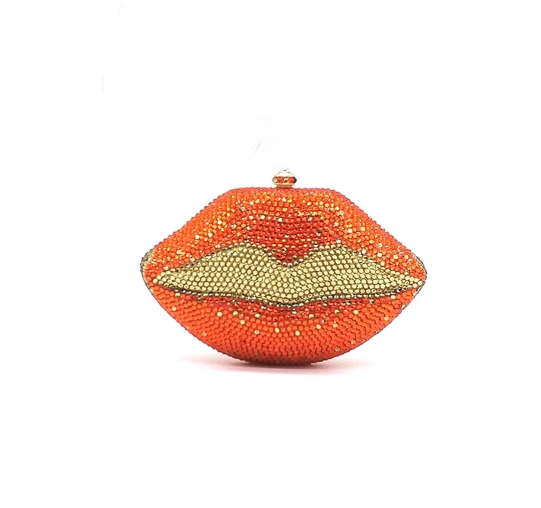 Retro and Kitsch Orange and Gold Crystal Gradient Clutch, Fun Crystal Clutch, Party Clutch, Funky... | Etsy (US)