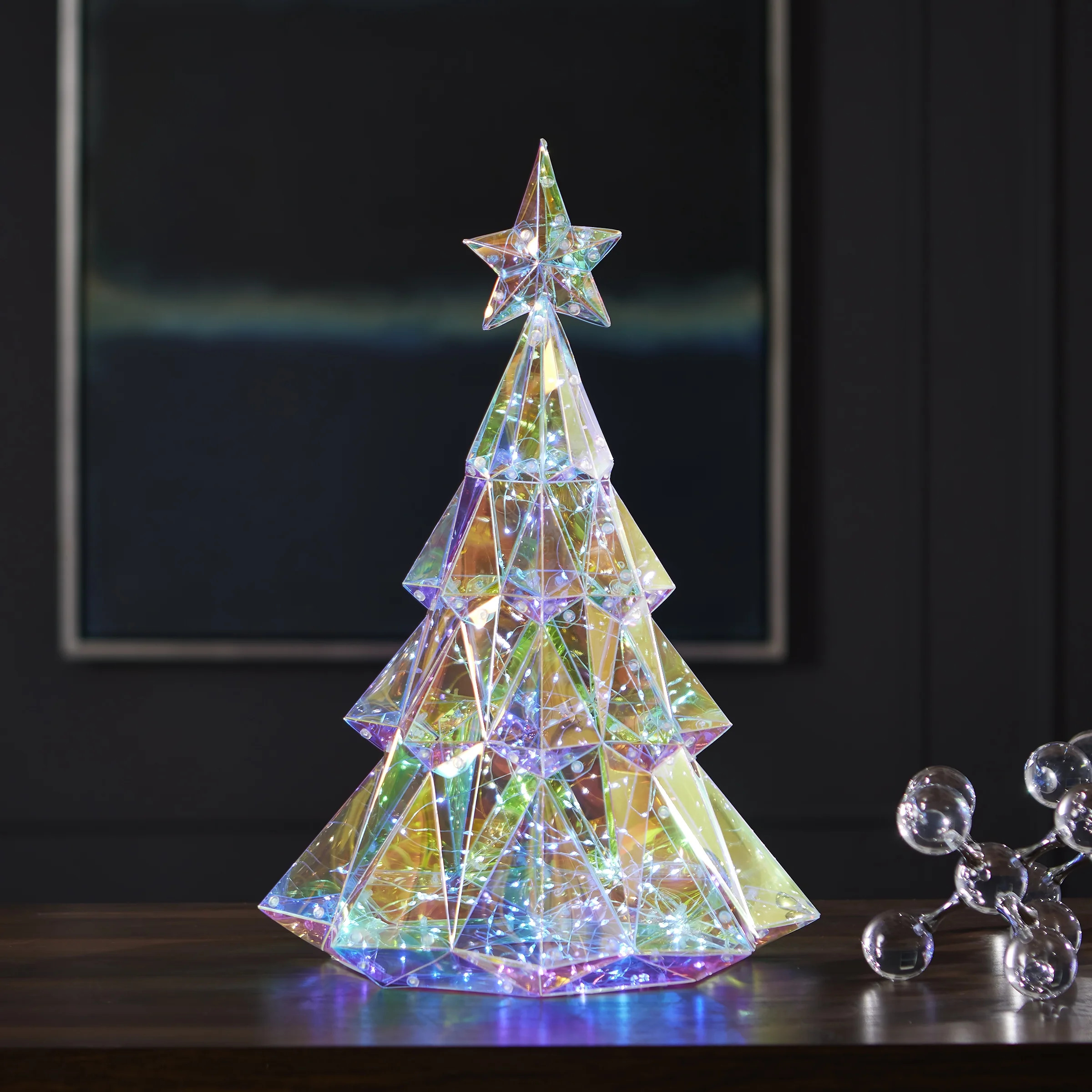 Seasonal LLC Christmas LED Lights - Prismatic Iridescent Diamond Christmas Tree 19" | Walmart (US)