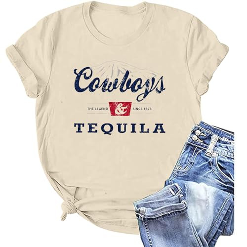 Pairxily Western Cowboy Shirts Vintage Graphic Tees for Women Cowgirl Country Music Concert Tshirts Funny Retro Rodeo Shirt(Apricot,M) | Amazon (US)