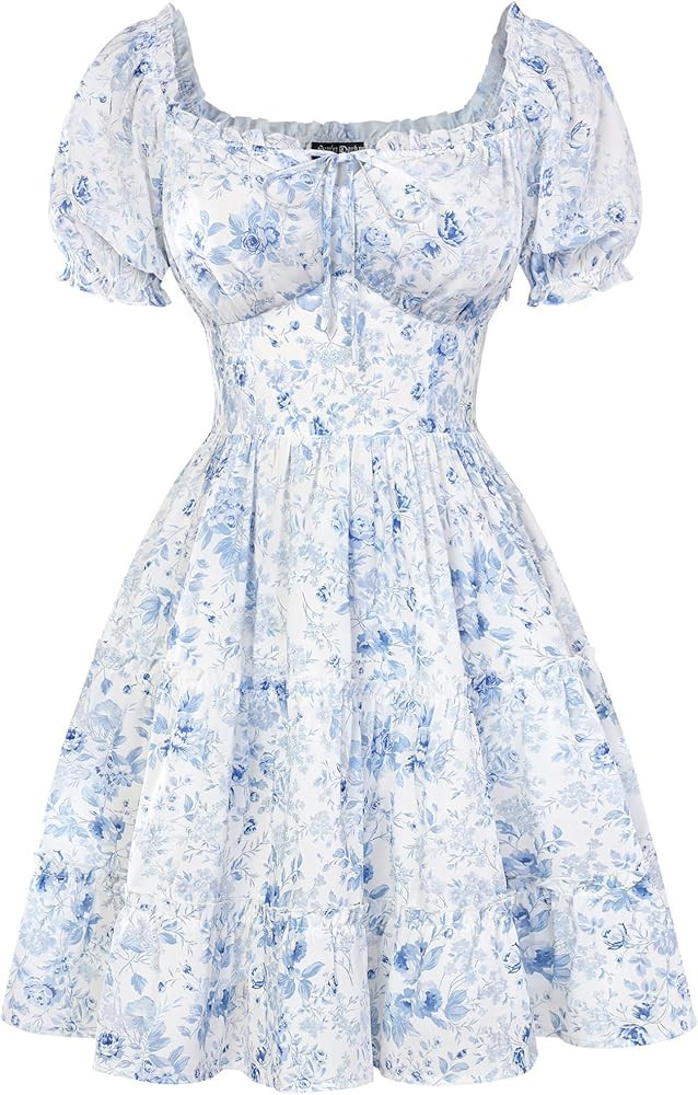 Scarlet Darkness Floral Corset Mini Dress Women Teen Summer Off Shoulder Dress Graduation Cute Su... | Amazon (US)