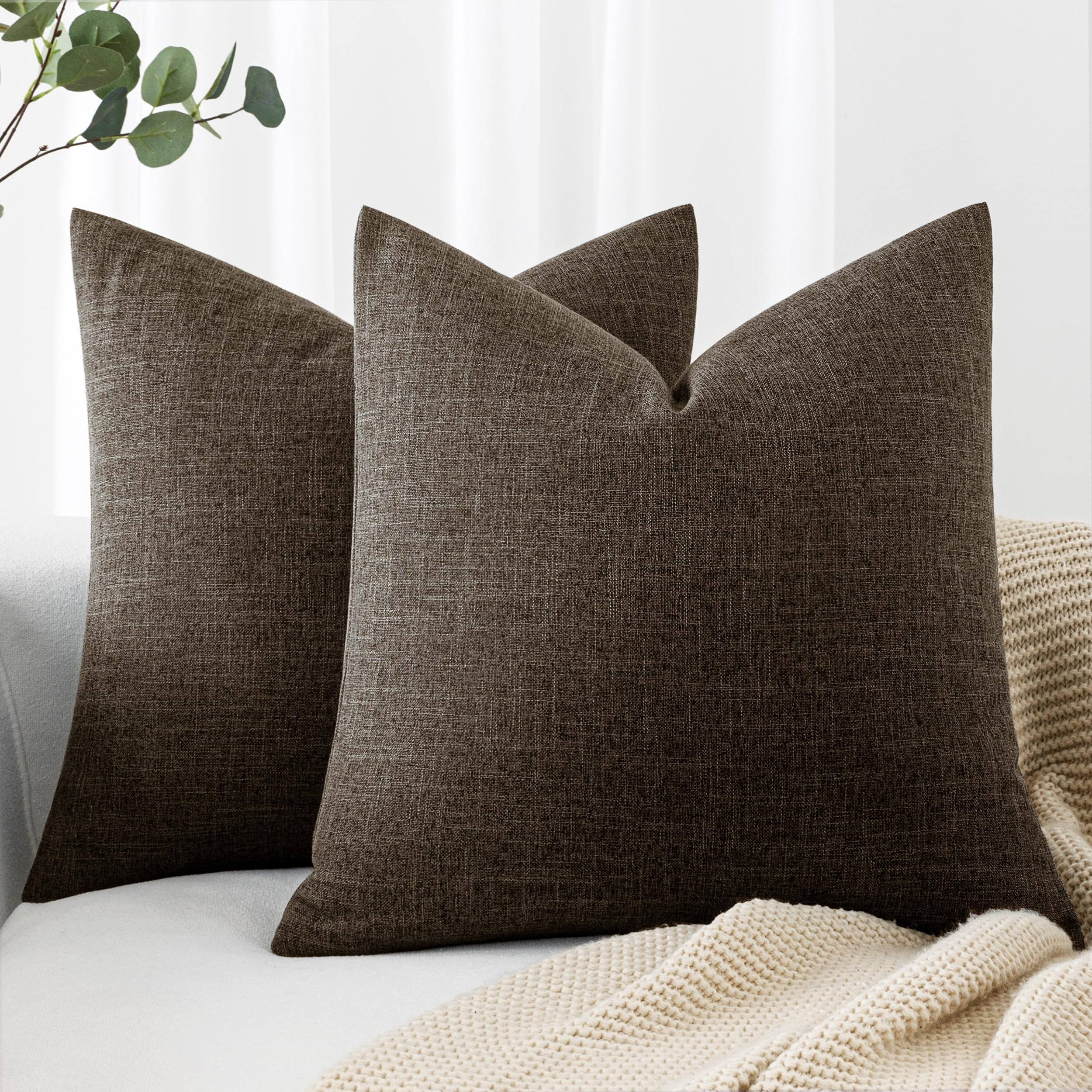 MIULEE Pack of 2 Decorative Linen Burlap Pillow Covers Farmhouse Boho Accent Pillowcases Home Dec... | Amazon (US)