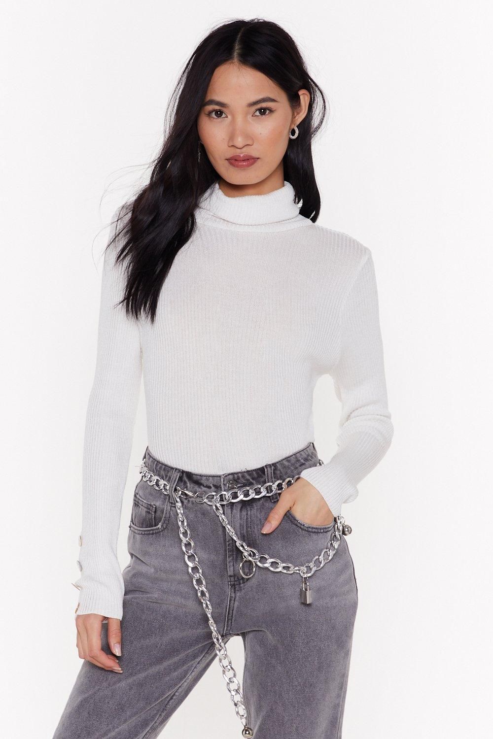 Be That Pearl Ribbed Turtleneck Sweater | NastyGal (US & CA)