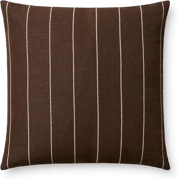 Loloi Amber Lewis Keisha Collection PAL0046 Chocolate/Natural 18'' x 18'' Cover Only Pillow | Amazon (US)