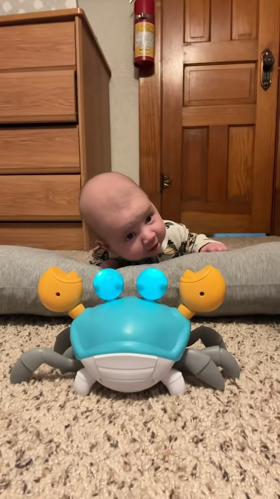 Brody was just chillin during tummy time and wasn’t lifting his head the way he should have be. UNTIL I got this crab!!! It keeps his attention with the music and flashing lights. It doesn’t move much on carpet which works out perfect for younger babies!! 

#LTKGiftGuide #LTKBaby #LTKKids