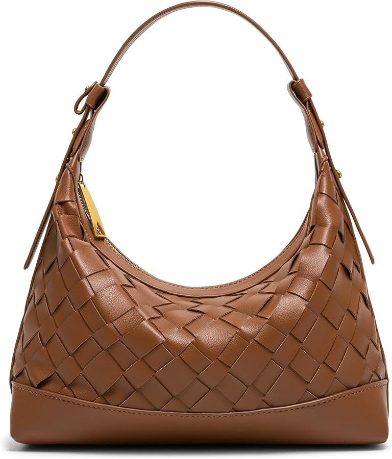 Joryin Woven Shoulder Bag for Women, Woven Purse Crossbody Bag Braided Handbag Top-Handle Vegan L... | Amazon (US)