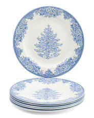 Set Of 6 10.5in Christmas Tree Dinner Plates | Entertaining | Marshalls | Marshalls