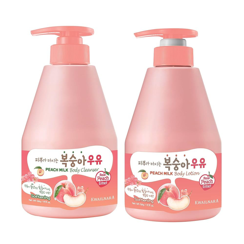 WELCOS Kwailnara Peach Milk Body Lotion & Body Wash Set – Hydrating & Nourishing Korean Skincar... | Amazon (US)