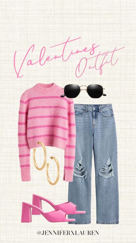 Valentine’s Day outfit inspo. Pink sweater. H&M find  

#LTKSeasonal #LTKstyletip #LTKunder50