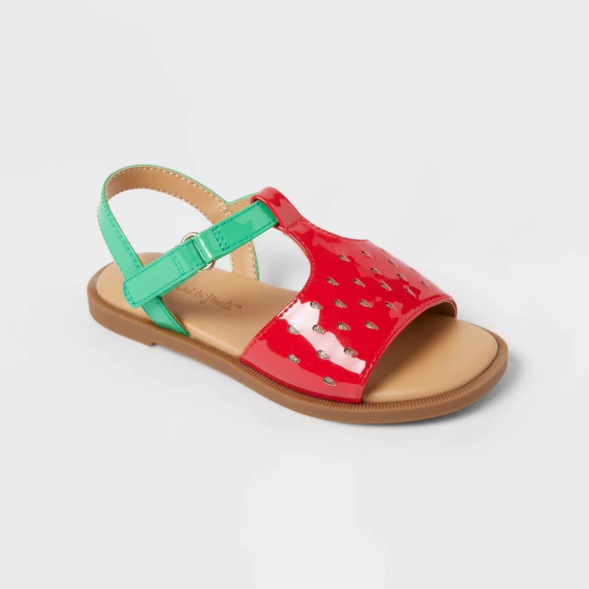 Toddler Lucy Strawberry Sandals - Cat & Jack™ Red 9T: Open Toe, Adjustable Strap, Flexible Outs... | Target