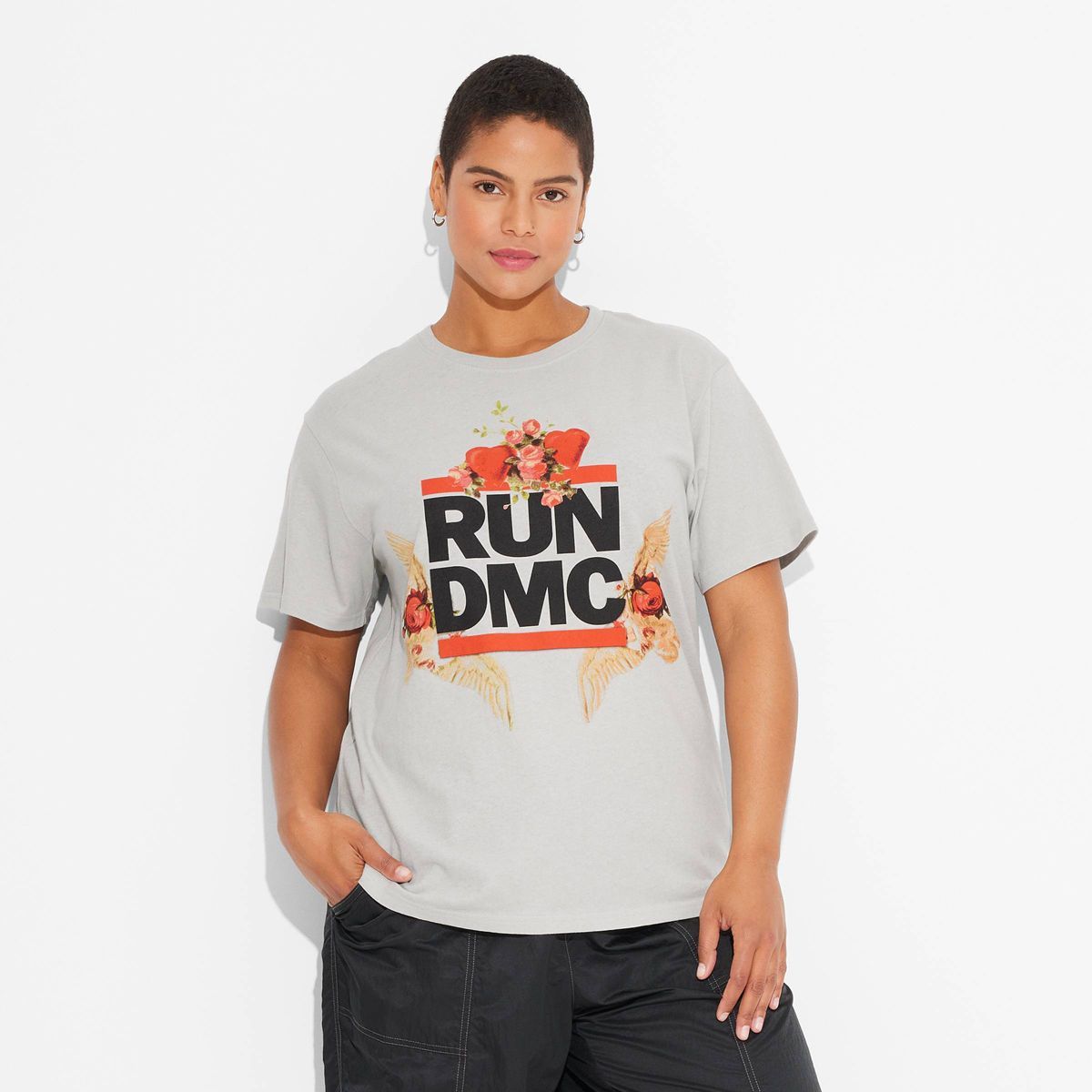 Women's RUN DMC Short Sleeve Graphic T-Shirt - Gray | Target