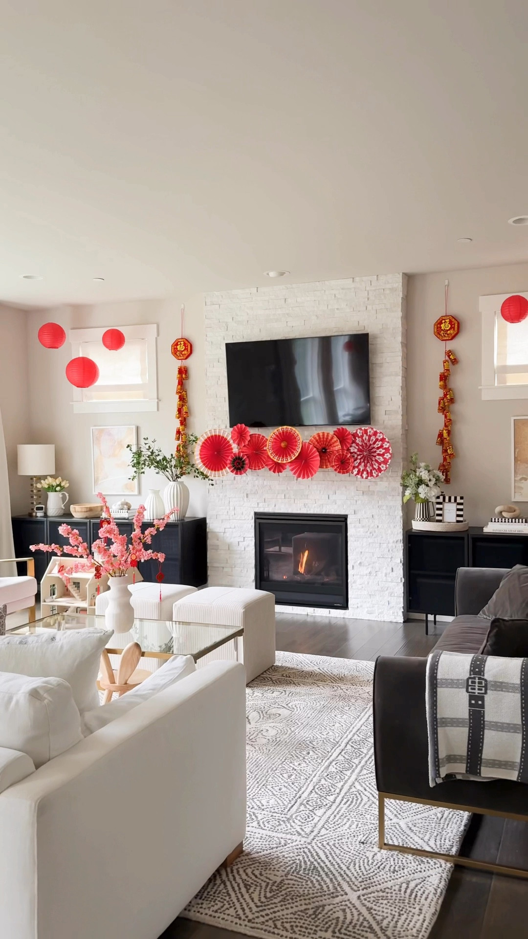 Decorate with me for Lunar New Year! 

Chinese lunar new year, Vietnamese Lunar New Year Decorations 2025, Tết, Artificial Flowers, Hanging Ornaments, Chinese Red Lanterns Oriental Hanging Lucky Paper Fans, red envelopes, rug, vase, cabinet credenza, double sided tape, command clips, kitchen decor, frame, year of the snake

#LTKWatchNow #LTKSeasonal #LTKHome