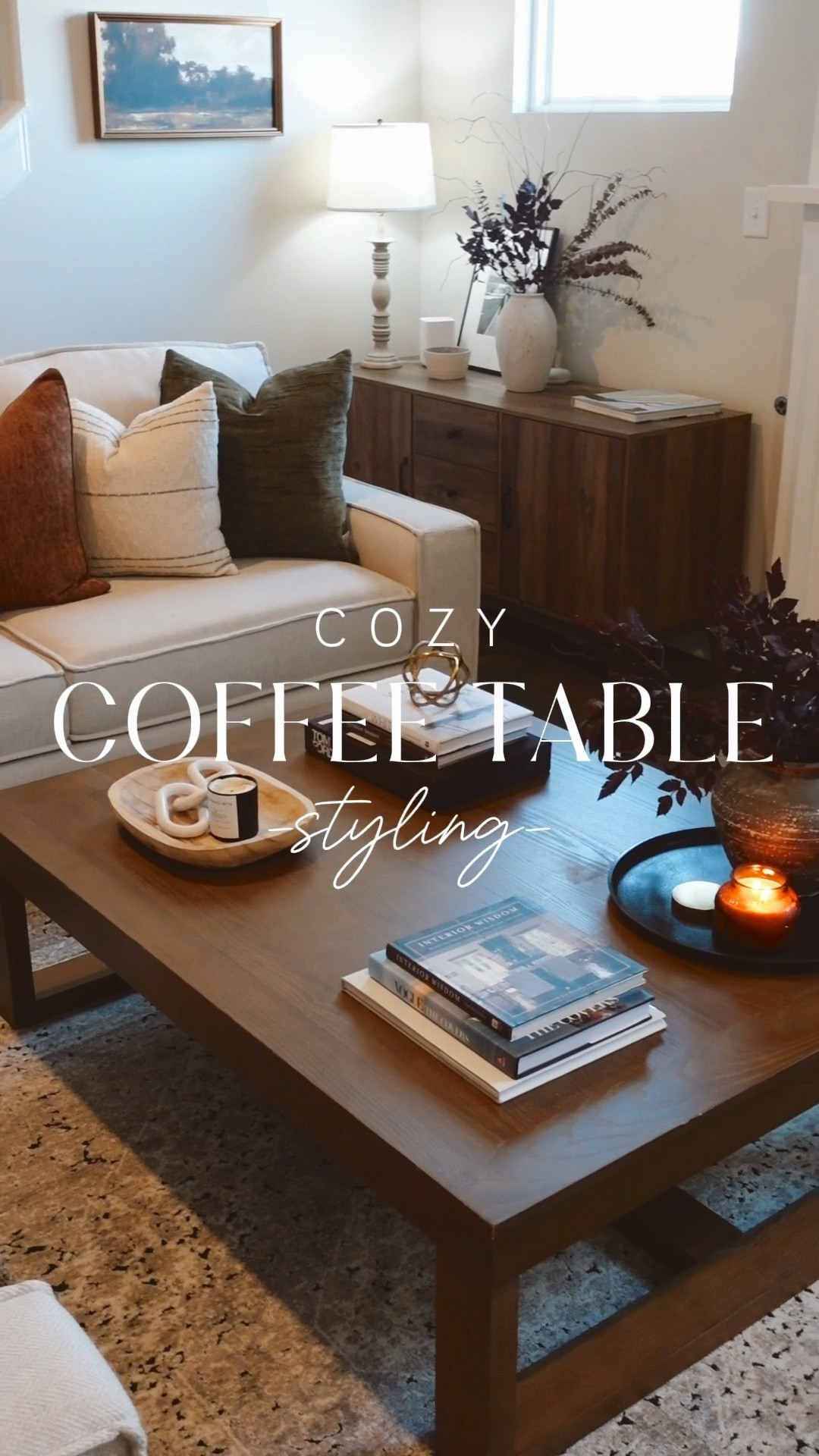 Simplistic yet chic! Loving this new coffee table! All items linked below 👇🏼 


•
•
Living room decor, coffee tables, large wooden tables, coffee table styling, organic modern decor, 

#LTKVideo #LTKSeasonal #LTKHome