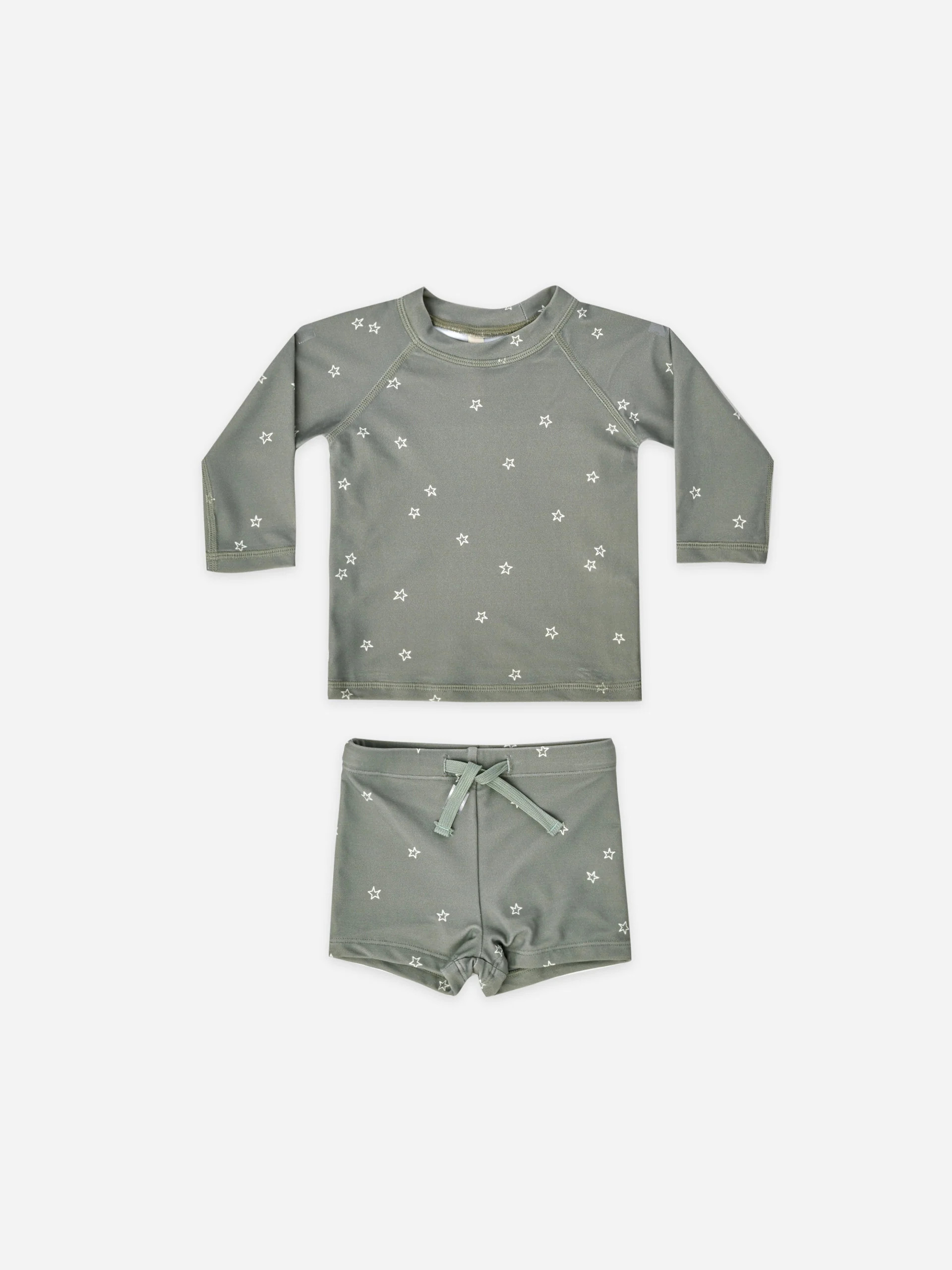 boys rashguard + short set | sea green | Quincy Mae