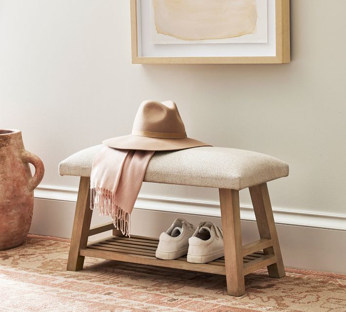 Boucle Entry Bench - Oatmeal | Pottery Barn (US)