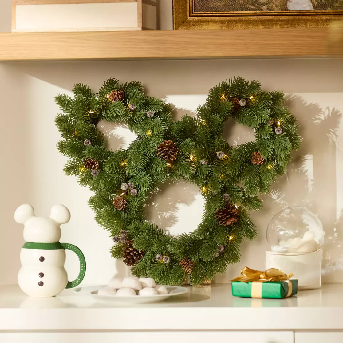 Mickey Mouse Icon Light-Up Holiday Wreath | Disney Store