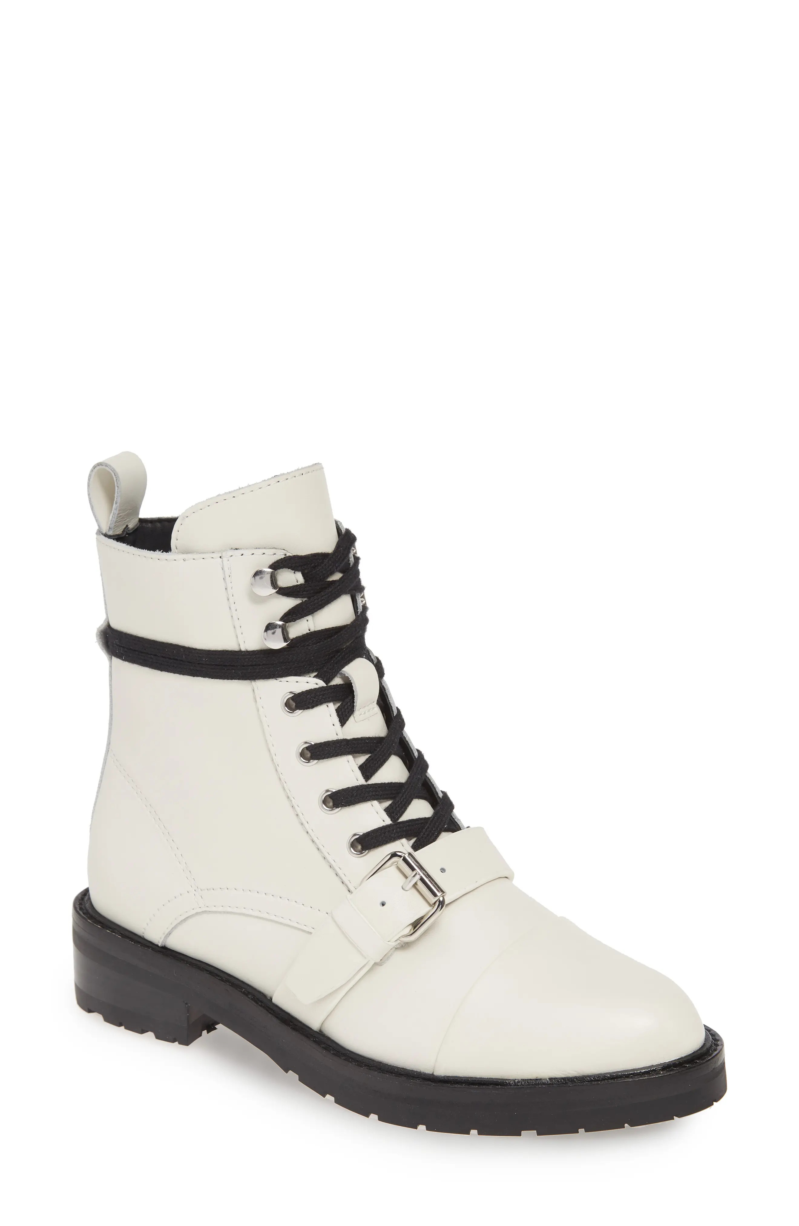 Women's Allsaints Donita Combat Boot, Size 8US - White | Nordstrom