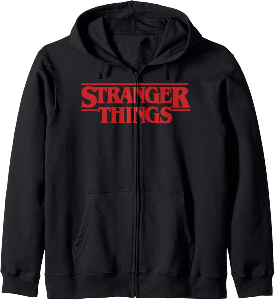 Netflix Stranger Things Simple Red Logo Zip Hoodie | Amazon (US)