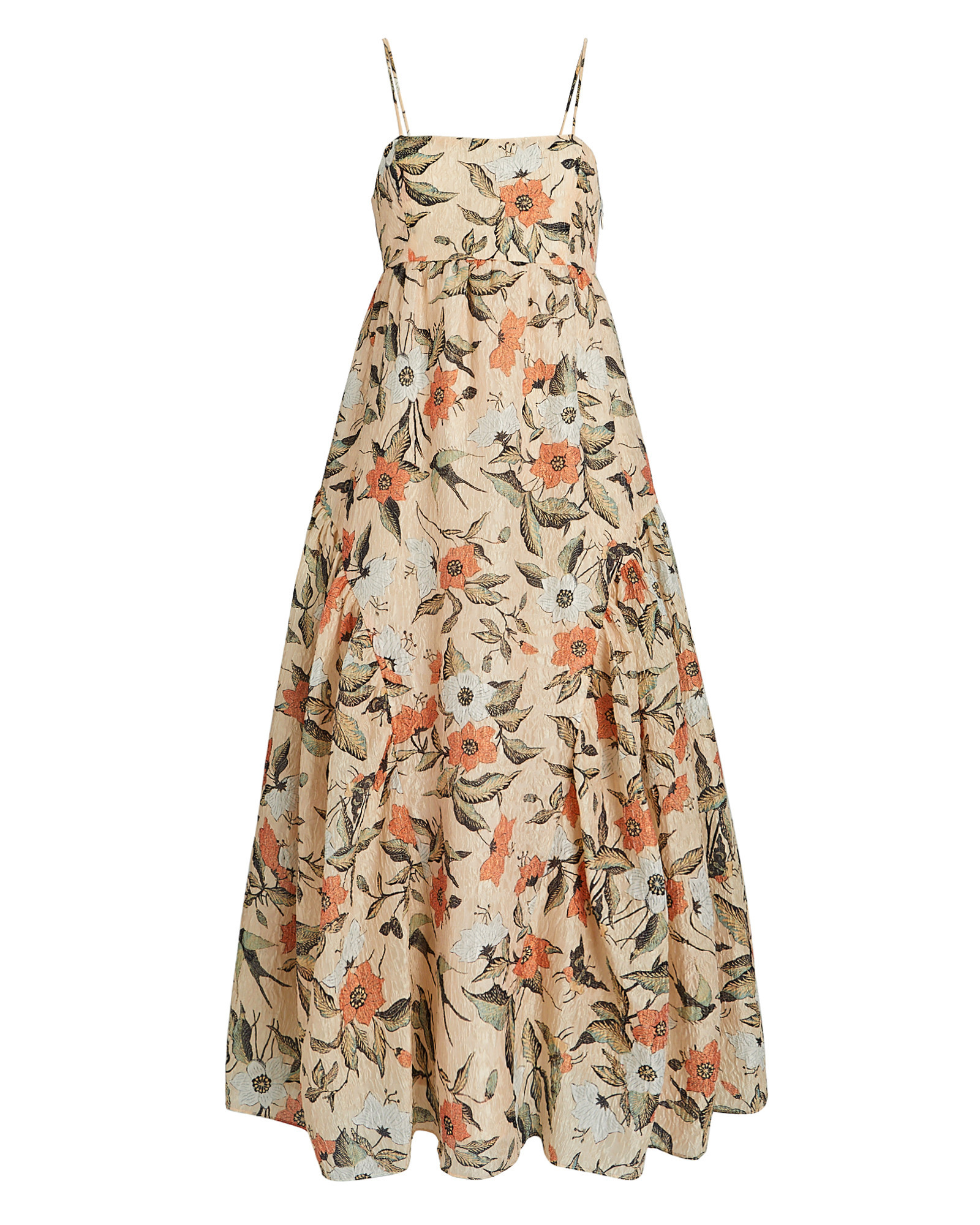 Ulla Johnson Astrid Cloqué Midi Dress, Multi 2 | INTERMIX