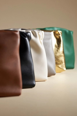 By Anthropologie Cinched Faux-Leather Clutch | Anthropologie (US)