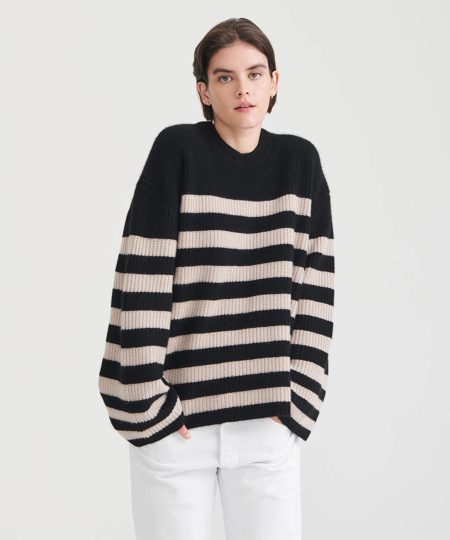 Super Luxe Cashmere Striped Crewneck | NAADAM