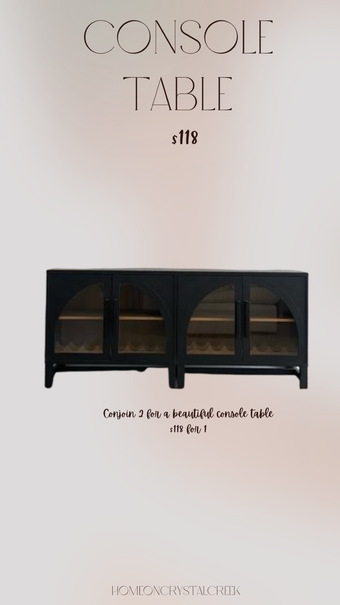 Walmart has a beautiful affordable option for a console table 😍😍

Conjoin multiple to get the length you need 👏🏻 

#walmartfind

#LTKFindsUnder100 #LTKHome