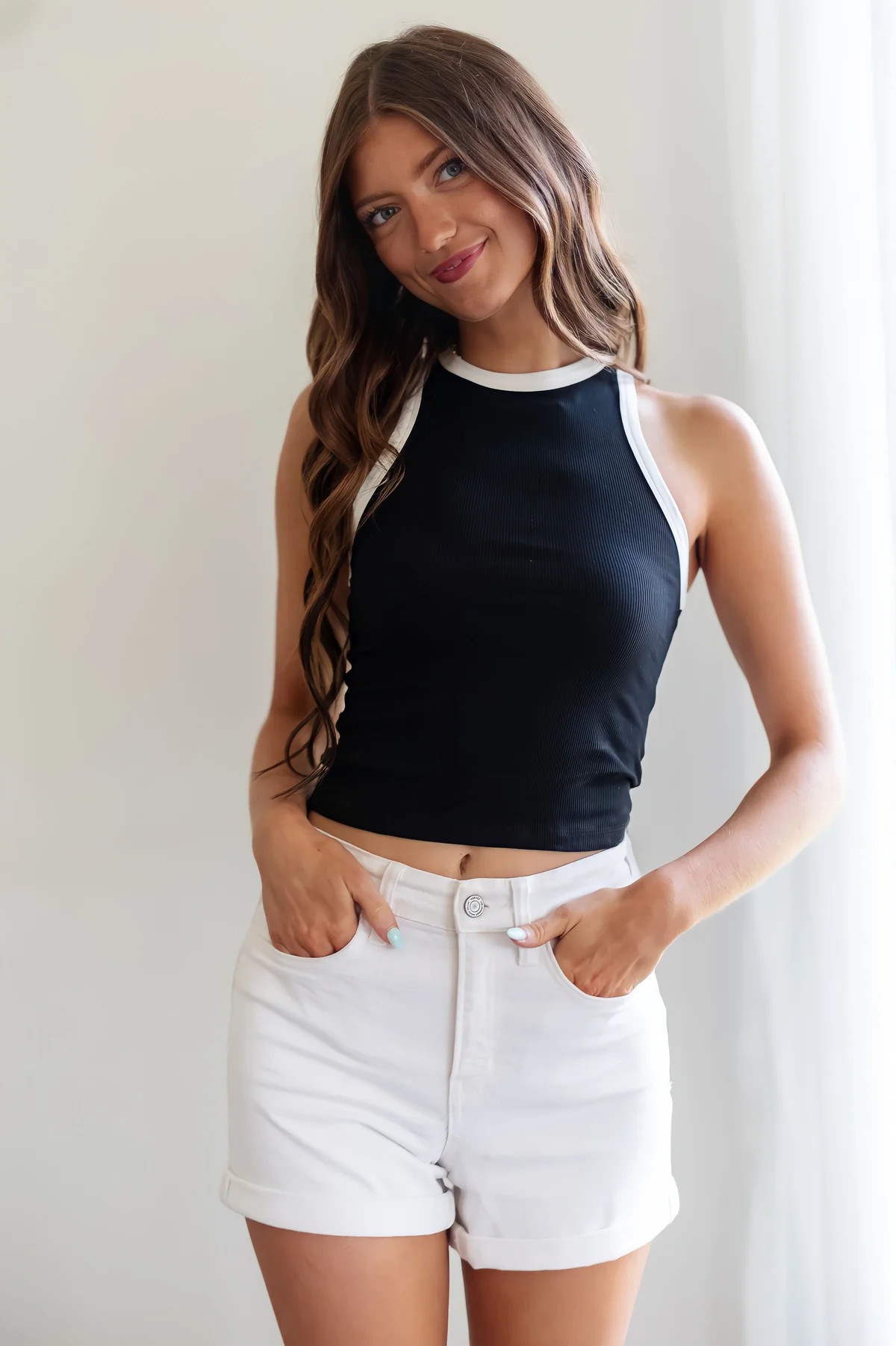 Winding Road Top - Black/ Off White | Landry Kate