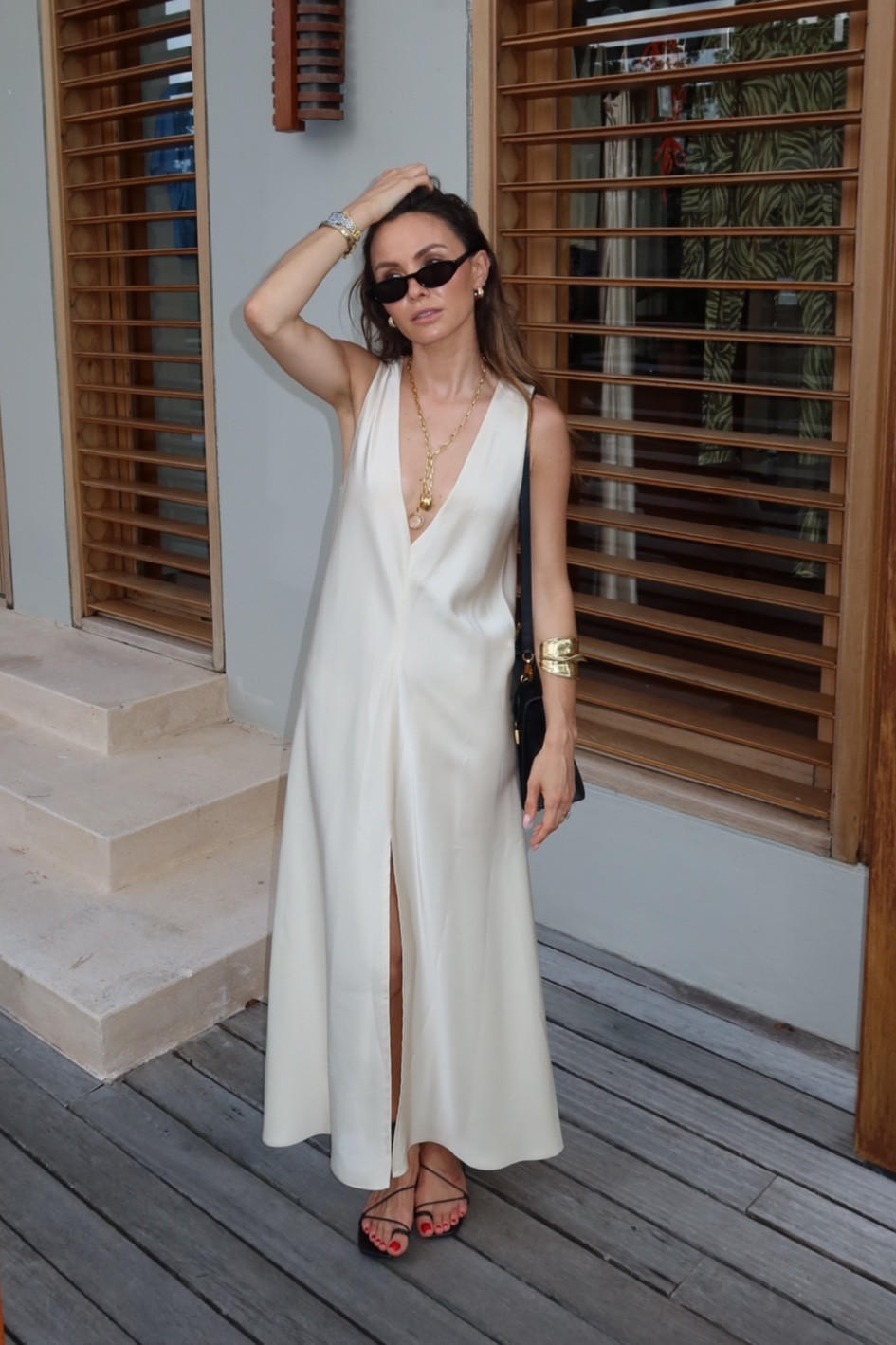 Net a porter, white dress, silk dress, LESET dress, summer dress, midi dress, Hermes Kelly, gold jewellery, cream dress, vacation dress, evening look #ThisIsMyBestT 

#LTKsummer #LTKeurope