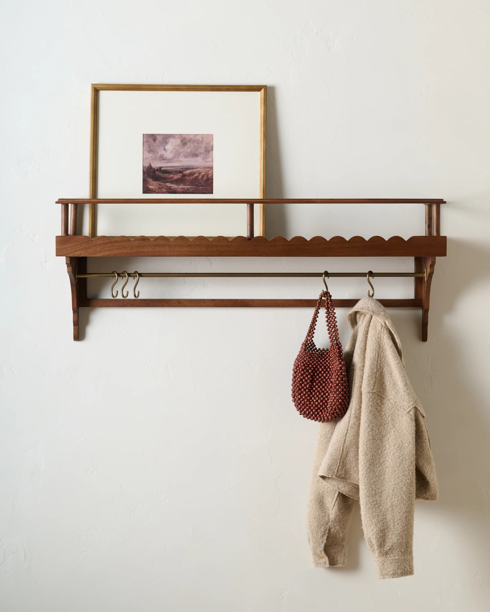 Anderson Scallop Shelf with Rail | Magnolia