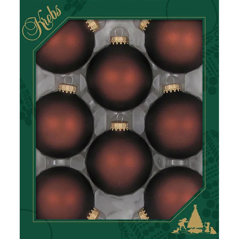 2 5/8" (67mm) Seamless Glass Ornament 8 Pieces, Decorated Designer Heirloom | Wayfair North America