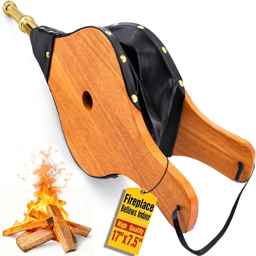 Amagabeli Fireplace Bellows 17"x 7.5" Air Blower Cast Nozzle for Outdoor Camping BBQ Grill Chimne... | Amazon (US)