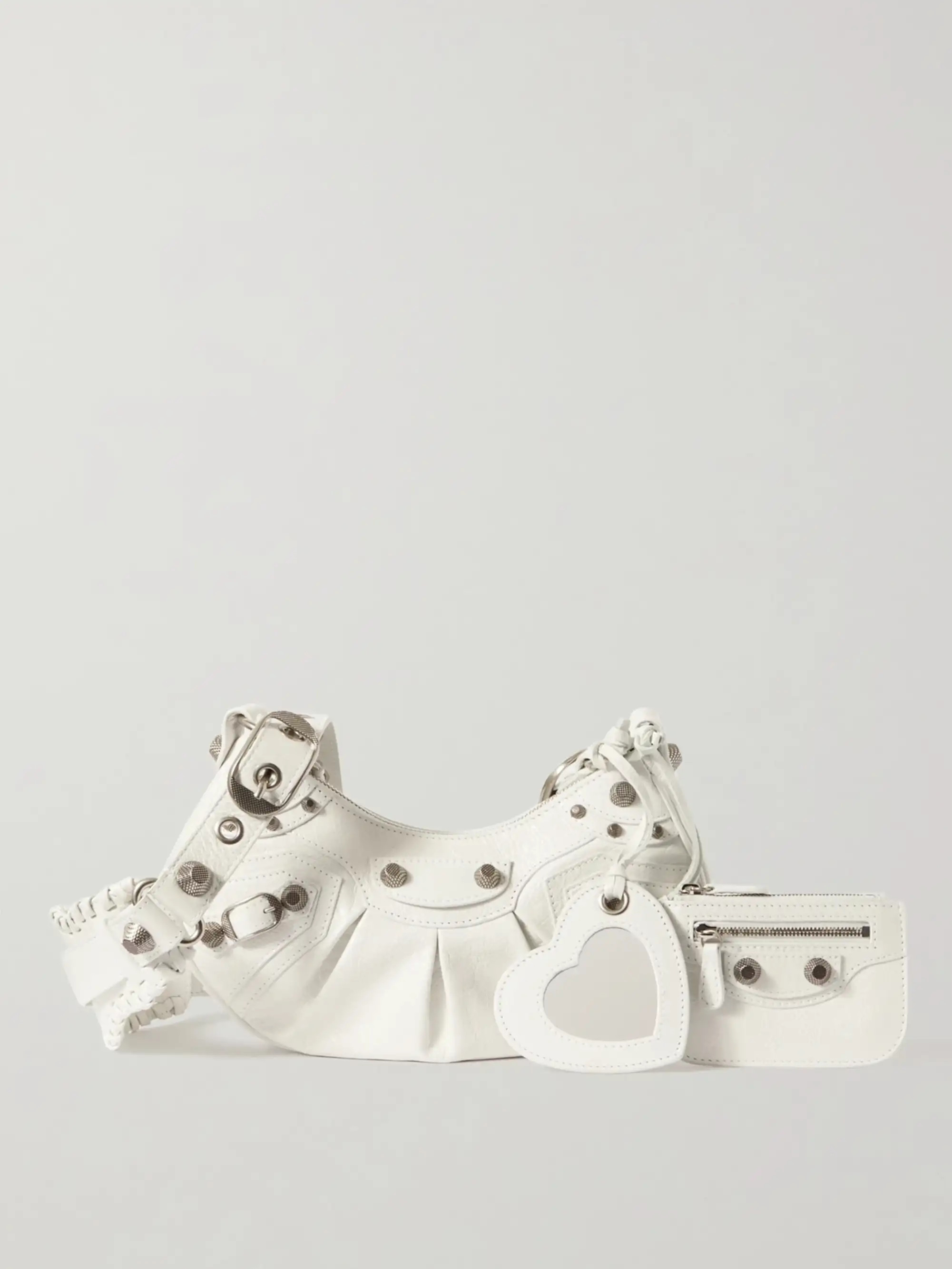 Le Cagole XS studded crinkled-leather shoulder bag | NET-A-PORTER (US)