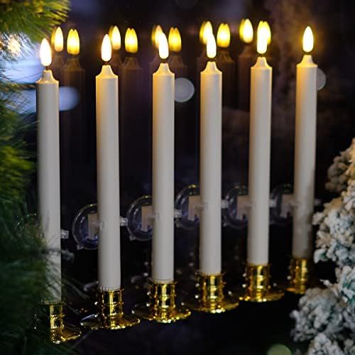 6 Pack Windows Candles with 6 Golden Removable Candlesticks + 6 Suction Cups, 10'' Flameless Batt... | Amazon (US)