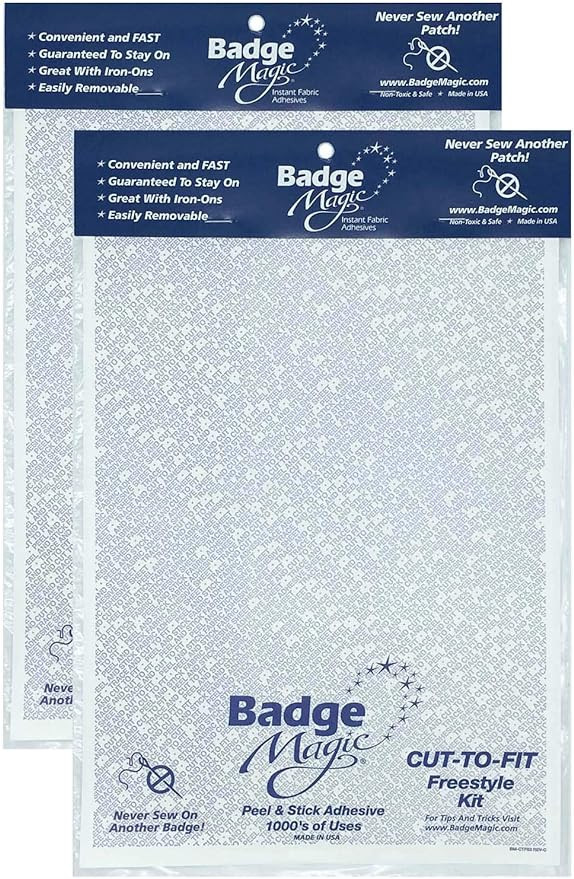Badge Magic Patch Adhesive – No Sew, No Iron Double-Sided Fabric Tape for Patches & Badges (2 S... | Amazon (US)