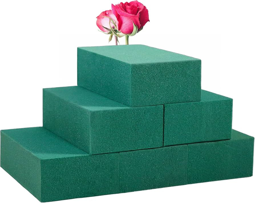 FLOFARE Pack of 6 Floral Foam Blocks Each (5.5"L x 3.1"W x 1.7"H) Green Wet & Dry Flower Foam for... | Amazon (US)