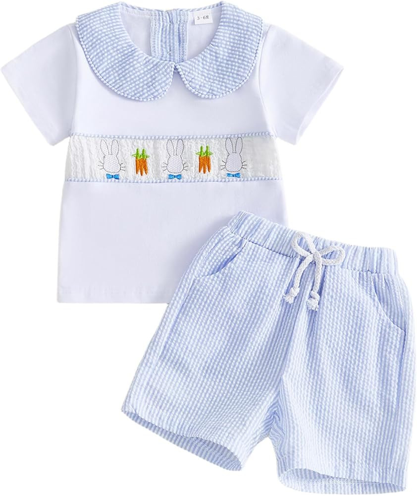 Toddler Baby Boy Summer Clothes Fire Truck Letter Print Short Sleeve T-Shirt Shorts Set Baby Boy ... | Amazon (US)