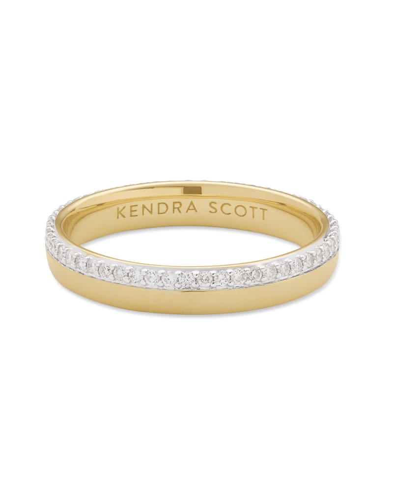 Whitney 14K Yellow Gold Band Ring in White Diamond | Kendra Scott