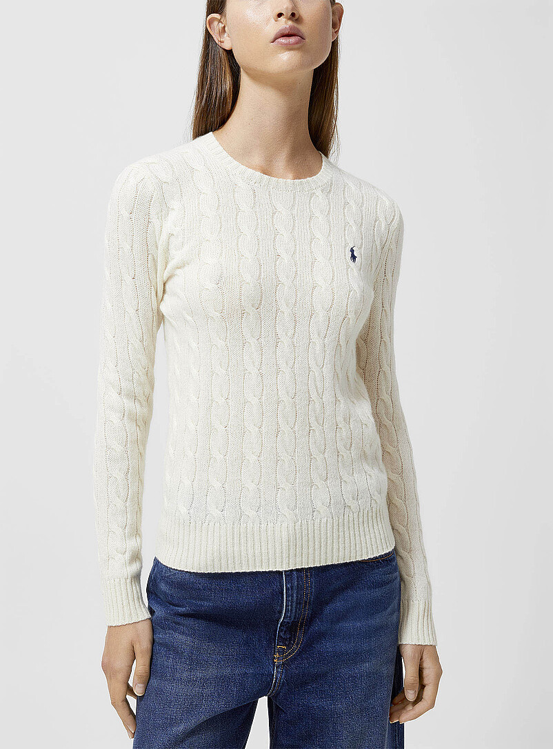 Embroidered logo wool and cashmere sweater | Simons