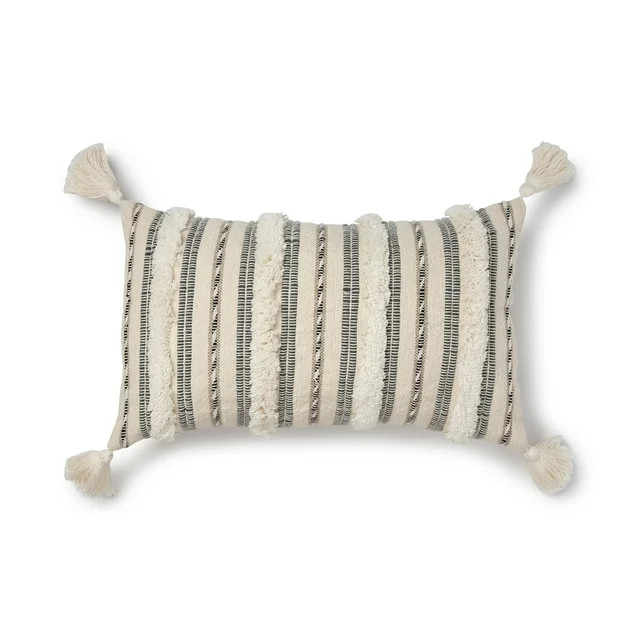 Better Homes & Gardens Woven Tufted Decorative Pillow, size 14" x 24", Oblong, Beige | Walmart (US)